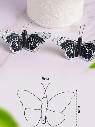 Бабочка на прищепке 80мм Aрт-ННТ-181 (1уп/12шт) Цена за штуку