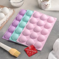 Форма силиконовая для выпечки Полусфера 28*16,5см 8 ячеек (d=6 см) Доляна Форма силиконовая для выпечки Полусфера 28*16,5см 8 ячеек (d=6 см) Доляна