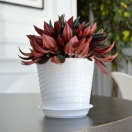 Горшок Верона 0,75лит D-11см Белый с поддоном (фиалочница)