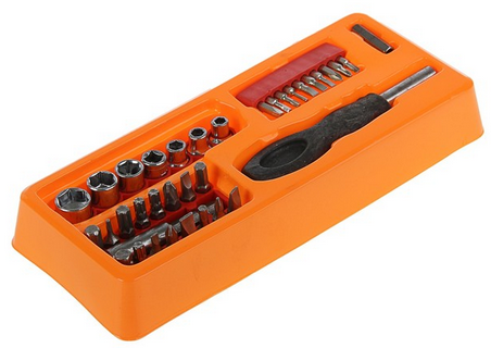 Отвертка с набором бит и головок LOM 36 предметов Арт-2276011