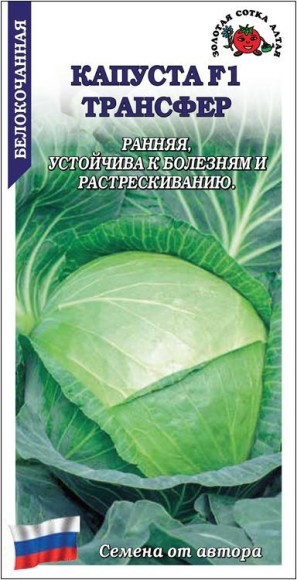 Капуста б/к Трансфер F1 ЦВ/П (СОТКА) 0,2гр раннеспелый