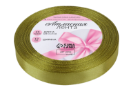 Лента Атласная 12мм*25ярд Оливковая Лента Атласная 12мм*25ярд Оливковая
