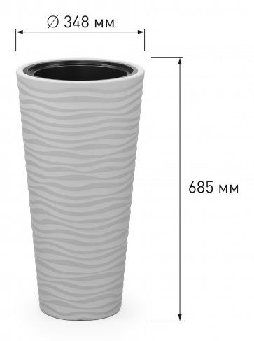 Горшок Оазис 43лит Серый (со вставкой 10лит) М-8079 (D-25см)