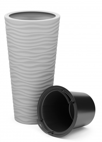 Горшок Оазис 43лит Серый (со вставкой 10лит) М-8079 (D-25см)
