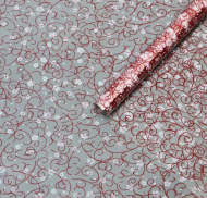 Пленка прозрачная с рисунком Гипсофилы Авис Красно-Белая 70см/200гр