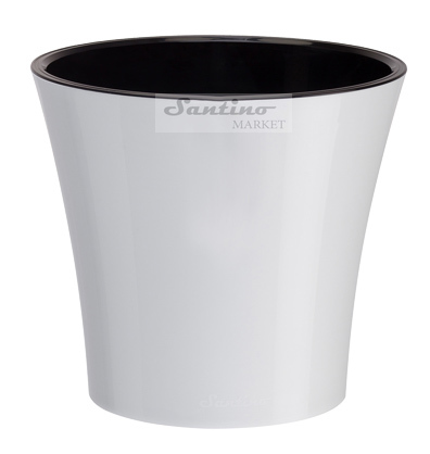 Горшок Santino АРТЕ 5лит Белый-Чёрный (с дренажной системой)
