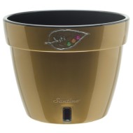 Горшок Santino Asti 4лит Золотой-Чёрный (с дренажной системой)
