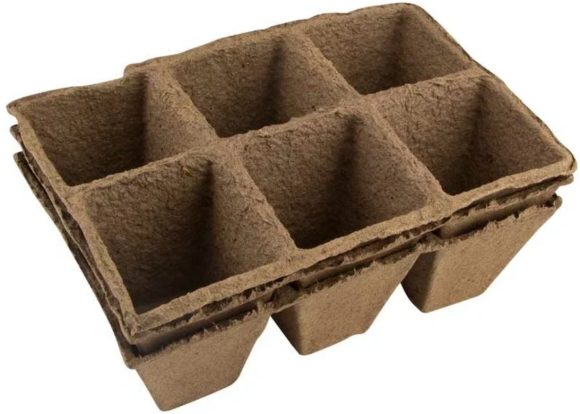 Горшок торфяной Набор 90*90 18шт квадратные