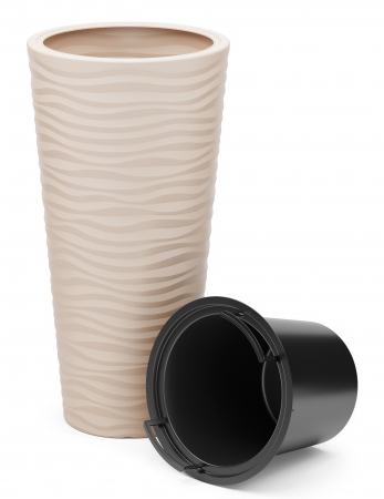 Горшок Оазис 43лит Светло-Бежевый (со вставкой 10лит) М-8080 (D-25см)