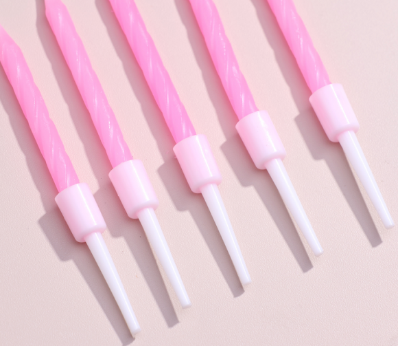 Свечи для торта С Днём Рождения Неоновые Розовые 10шт 3119577