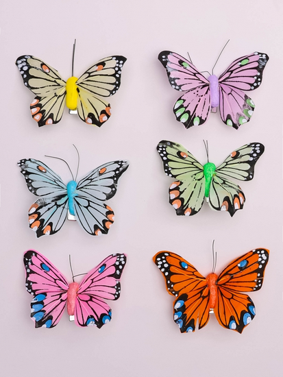 Бабочка на прищепке 80мм Aрт-1021 (1уп/12шт) Цена за штуку Бабочка на прищепке 80мм Aрт-1021 (1уп/12шт) Цена за штуку