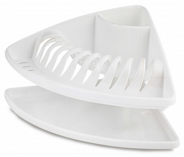 Сушилка пластиковая для посуды Угловая Белая Арт-М-8378 Н-37см