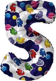 Шар ЦИФРА фольгированный № 5 32"81см Космонавтики