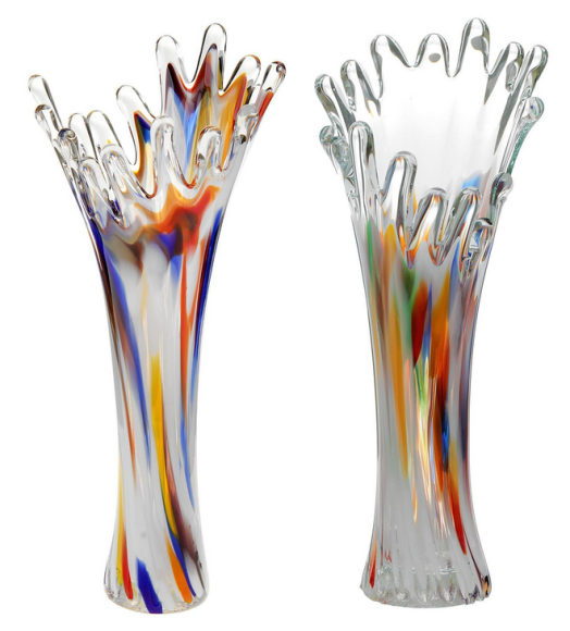 Ваза стеклянная Коралл Цветная Н-28см Арт-1025278