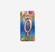 Свеча Цифра 0 Золото 3080