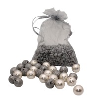 Камешки кристаллы мелкие жемчужины серебро 12*19см KR-8968