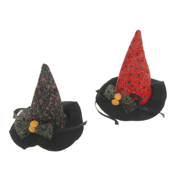 Зажим шляпа ведьмы с бантиком цвета микс 12*9*9 326854