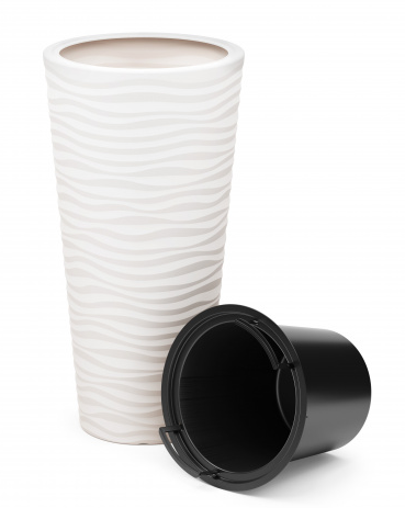 Горшок Оазис 43лит Белый (со вставкой 10лит) М-8078 (25см)