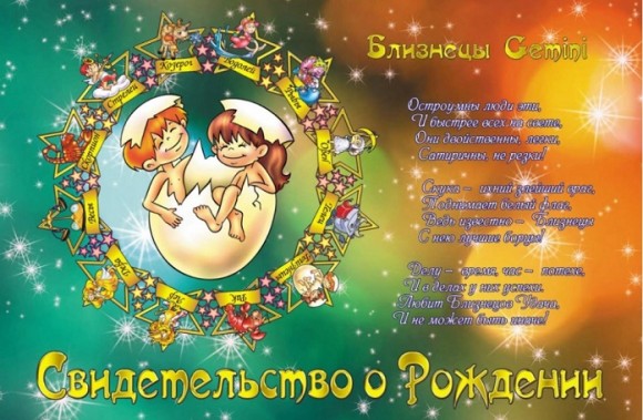 Обложка на Свидетельство о рождении Близнецы А 5