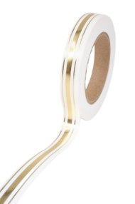 Лента Золот полоса Классика 2см*50ярд Белая РОССИЯ