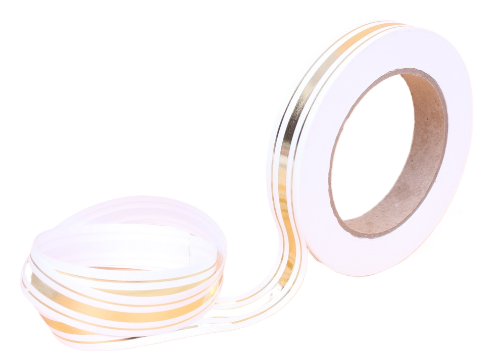 Лента Золот полоса Классика 2см*50ярд Белая РОССИЯ