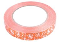 Лента Роза Крупная 2см*50ярд Белая на Оранжевом