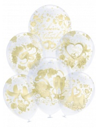 Шар латексный 12/30см прозрачный Свадьба 1уп/50шт 12113