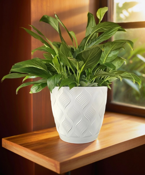 Горшок Мираж 3,7лит Белый D-19.5см