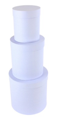 Набор коробок Круглых Однотон 3шт Сиренев (H25см W26см)(H23см W20см)(H18см W16см)