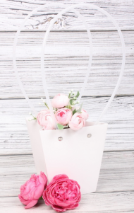 Сумочка для горшечных цветов 130*95*155мм Белая Сумочка для горшечных цветов 130*95*155мм Белая