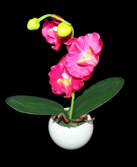 Орхидея в горшке 23см D6см Искусственная