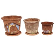 Кашпо Коты №2 ЗОЛОТОЕ (D-17см)