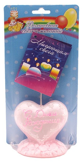 Свеча Хамелеон Сердце Малое мигающий 5623