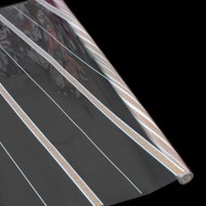 Пленка прозрачная с рисунком Греческая полоска Бело-Золотая 70см/200гр