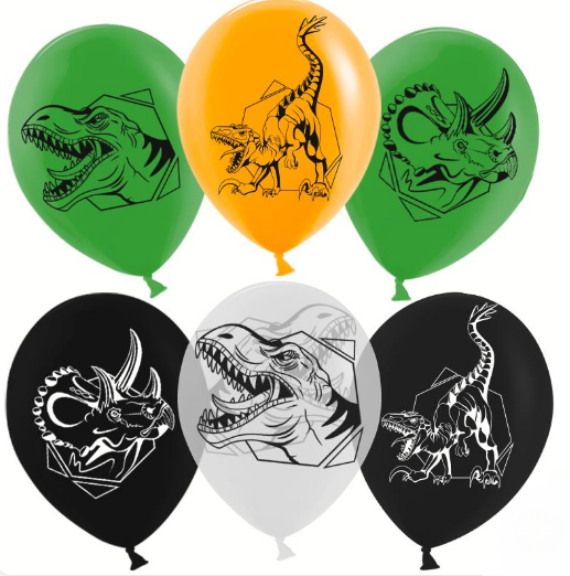 Шар латексный 12/30см пастель Эра динозавров 1уп/50шт Арт 711402