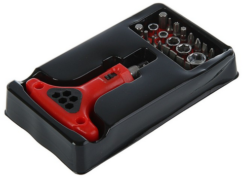 Отвертка с набором бит и головок LOM 22 предмета Арт-2276013