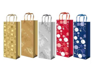 Сумочка пакет картон 120*360*100мм под бутылку Арт-50306