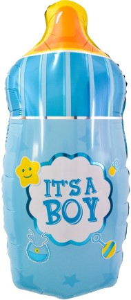 Шар фольгированный 29/74см Бутылочка для малыша голубой