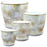 Кашпо Бутон №-РС-140 Сатурн Белый №-3 (D-18см-3,2лит)