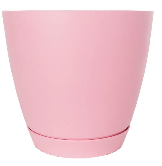Горшок Камея 1,4лит Розовый с поддоном (D-138мм)