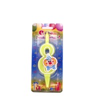 Свеча Цифра 8 с Клоуном 3028