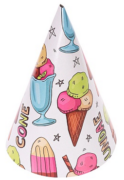 Колпак бумажный Мороженое (16см/6шт) Арт-6900