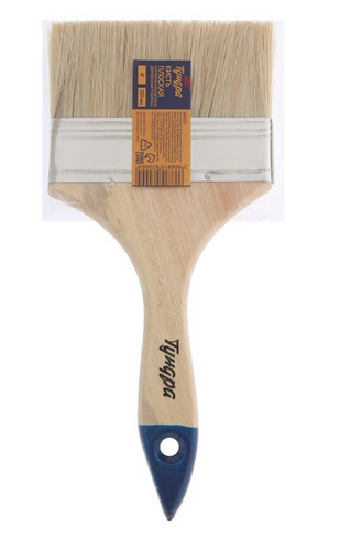 Кисть плоская деревянная ручка 100мм