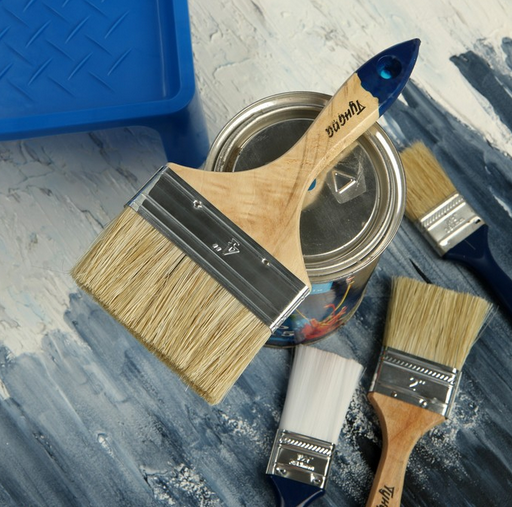 Кисть плоская деревянная ручка 100мм