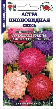 Цветы Астра Пионовидная Смесь ЦВ/П (СОТКА) 0,2гр однолетник 60-65см