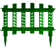 Заборчик пластиковый Палисадник Тёмно-Зелёный 24/32*3м (8секций)