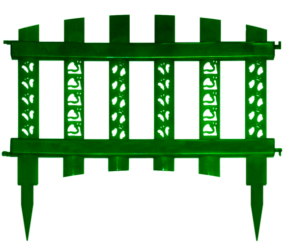 Заборчик пластиковый Палисадник Тёмно-Зелёный 37*30,5см (8секций)