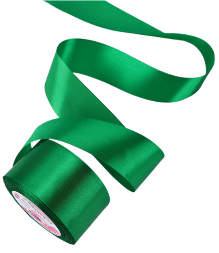 Лента Атласная 50мм*25ярд Зелёная
