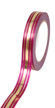 Лента Золот полоса Классика 2см*50ярд Вишневая РОССИЯ