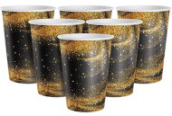Стакан бумажный Чёрное с золотом 250мл*6шт Арт-30000858